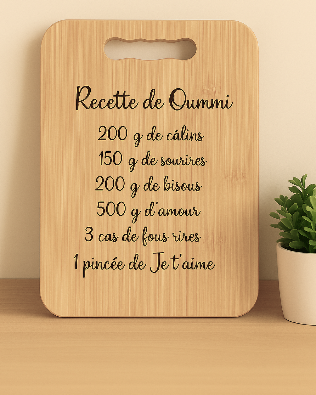 Planche à découper "recette"