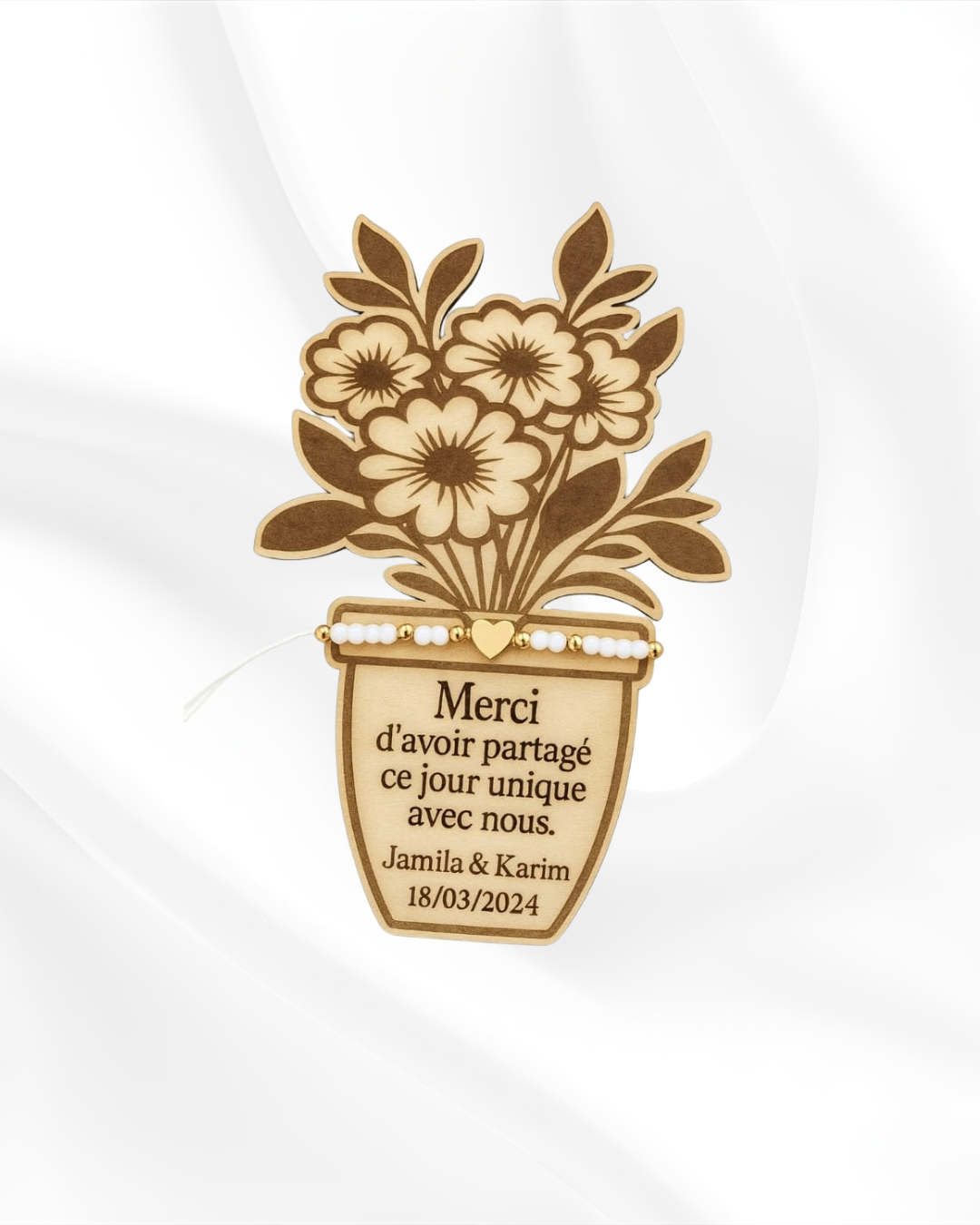 Magnet invités "bouquet de fleurs"