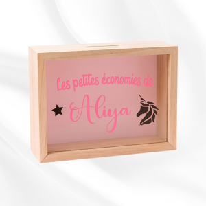 Tirrelire en bois "prénom simple"