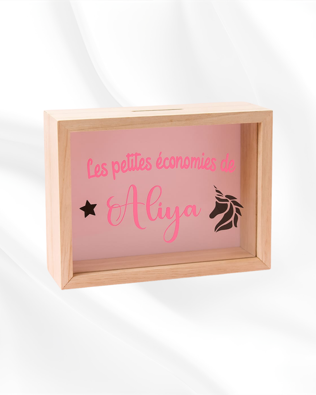 Tirrelire en bois "prénom simple"